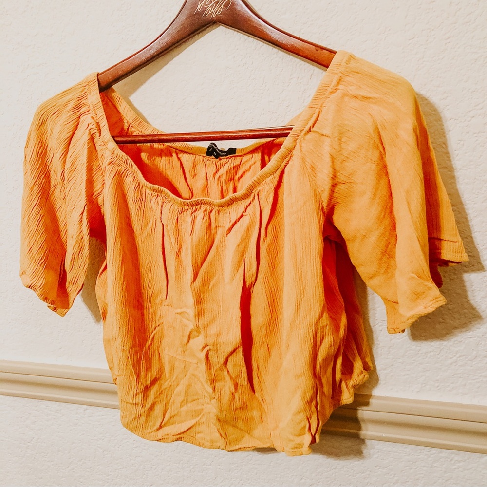 Mustard Off the Shoulder Crop Top